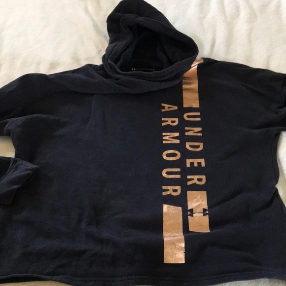 Under Armour Women's Black and Gold Hoodie - Picture 1 of 4